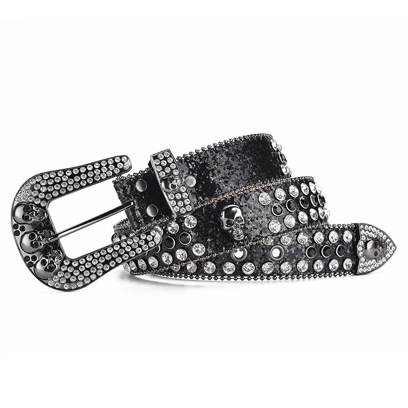 Cowboy style rhinestone belt ladies hip hop party fashion outfit y2k belt unisex belt jeans short skirt women men accessories