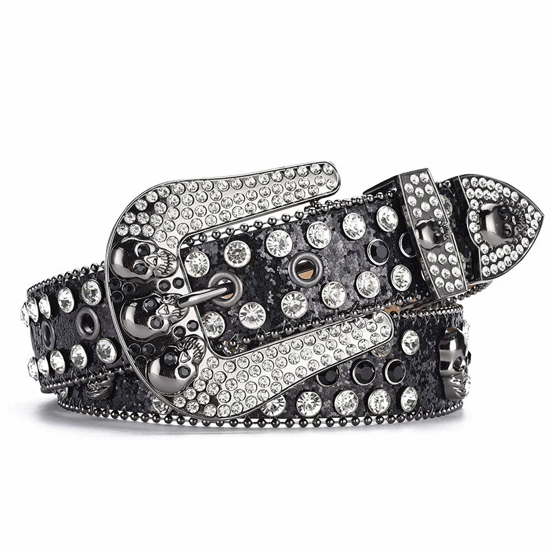 Cowboy style rhinestone belt ladies hip hop party fashion outfit y2k belt unisex belt jeans short skirt women men accessories