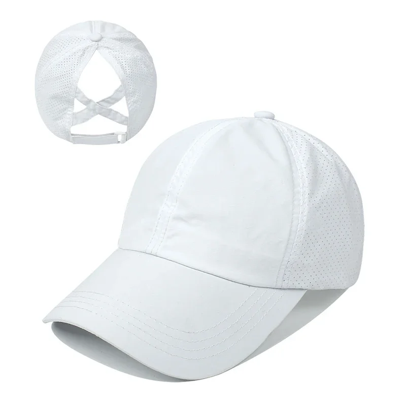 Summer Baseball Cap, Golf Suit, Sports and Leisure Cross Ponytail Cap, Mesh Quick Drying Duckbill Cap