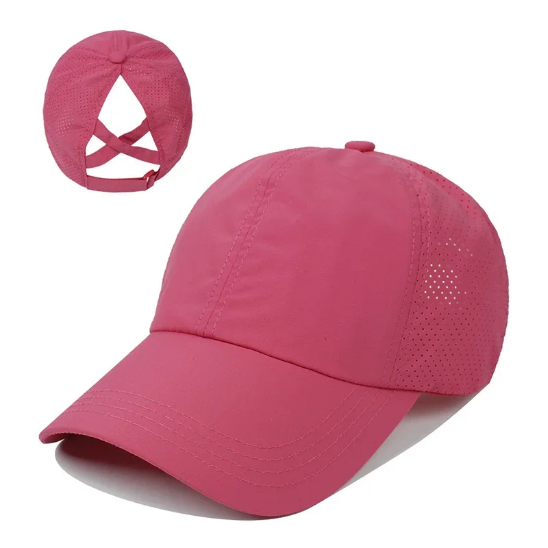 Summer Baseball Cap, Golf Suit, Sports and Leisure Cross Ponytail Cap, Mesh Quick Drying Duckbill Cap