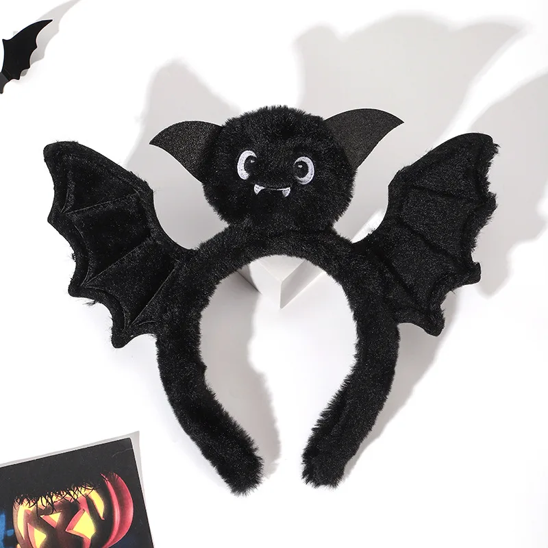 New Halloween party, holiday photography, funny performance, black bat wings, cute headband, hair accessory
