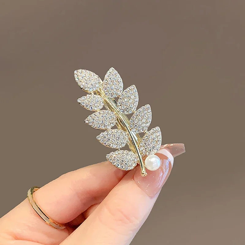 Exquisite Pearl Rhinestone Wheat Hair Clip Temperament Women's Side Bangs Clip Fashion Hairpins Korean Style Hair Accessories