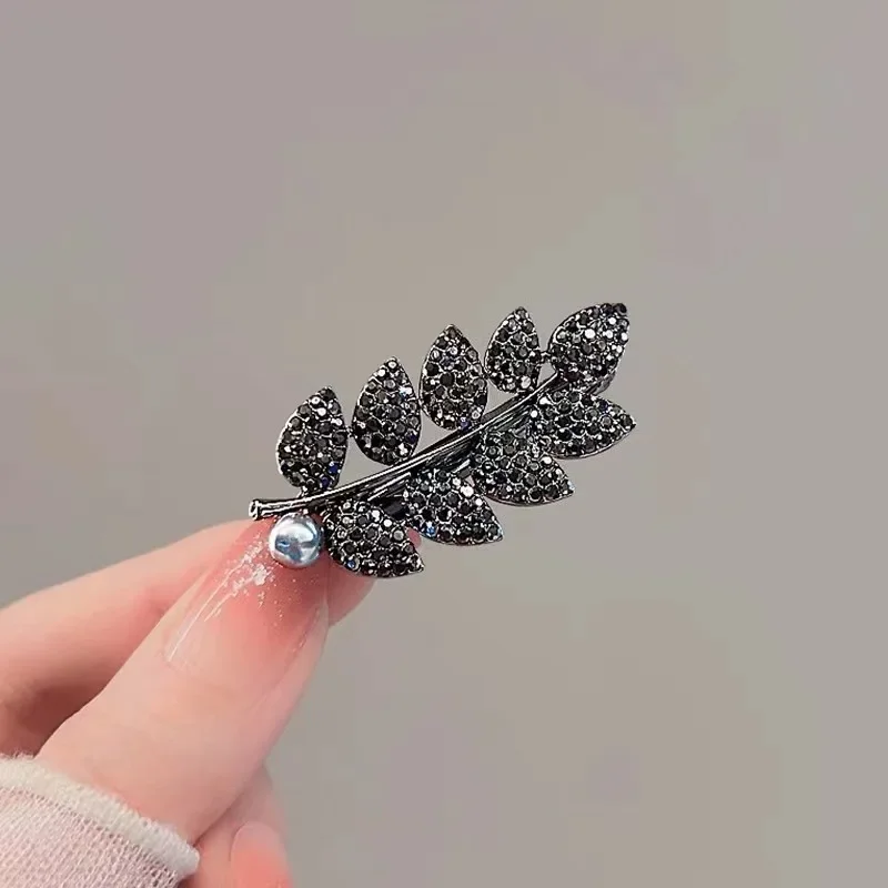 Exquisite Pearl Rhinestone Wheat Hair Clip Temperament Women's Side Bangs Clip Fashion Hairpins Korean Style Hair Accessories