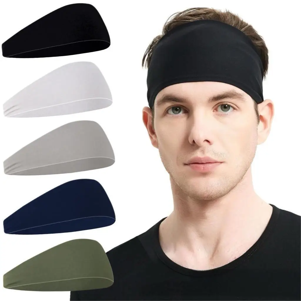 Elastic Wide Sports Headband For Yoga/Gym/Running - Sweat-Wicking Stretchy Turban Headwrap, Multiple Colors Available