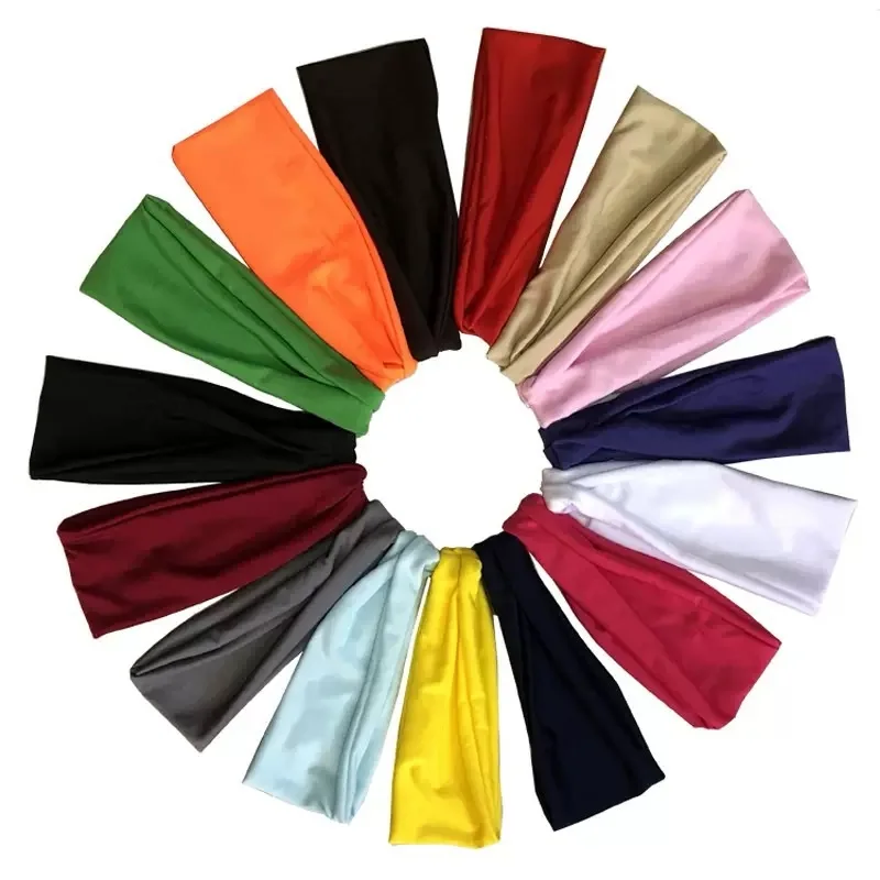 Elastic Wide Sports Headband For Yoga/Gym/Running - Sweat-Wicking Stretchy Turban Headwrap, Multiple Colors Available