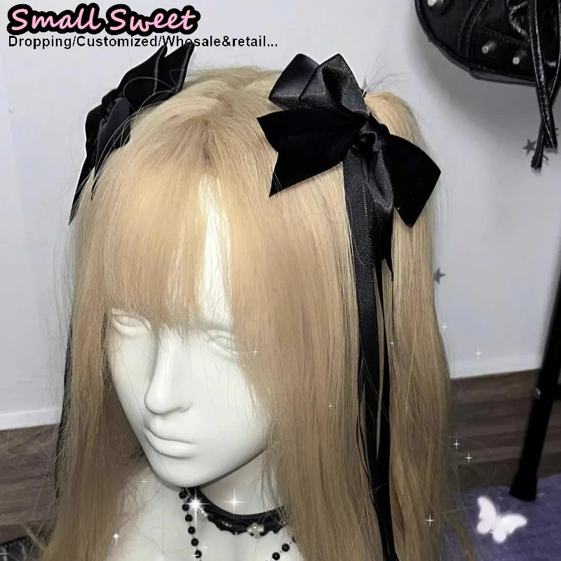 Ballet Style Gothic Lolita Sweet Hair Clip Punk Hairpin Hot Girl Y2K Harajuku Elegant Long Ribbon Barrettes Bow Hair Accessories