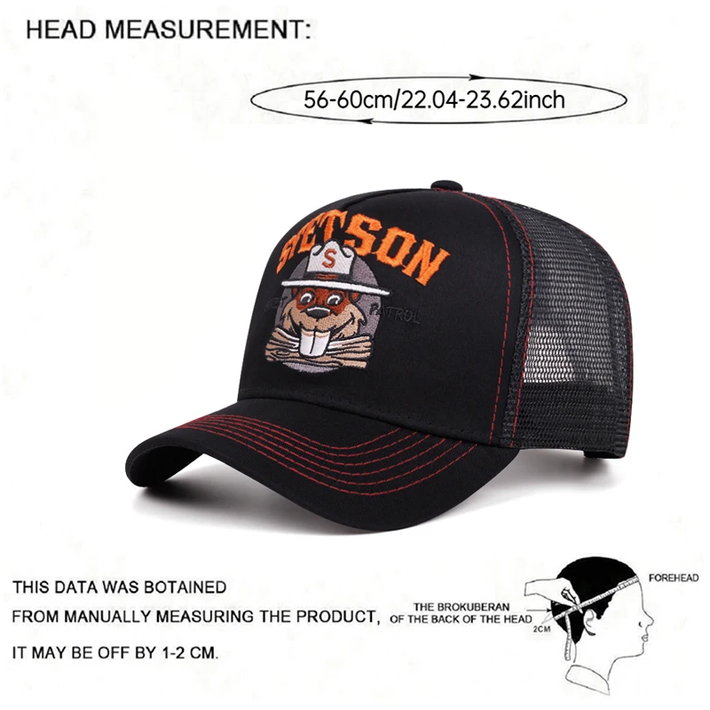 2025 Creative New Breathable Mesh Hat STETSON Fox Embroidery Truck Hat Street Hip Hop Hat Outdoor Sunshade Baseball Hat Unisex