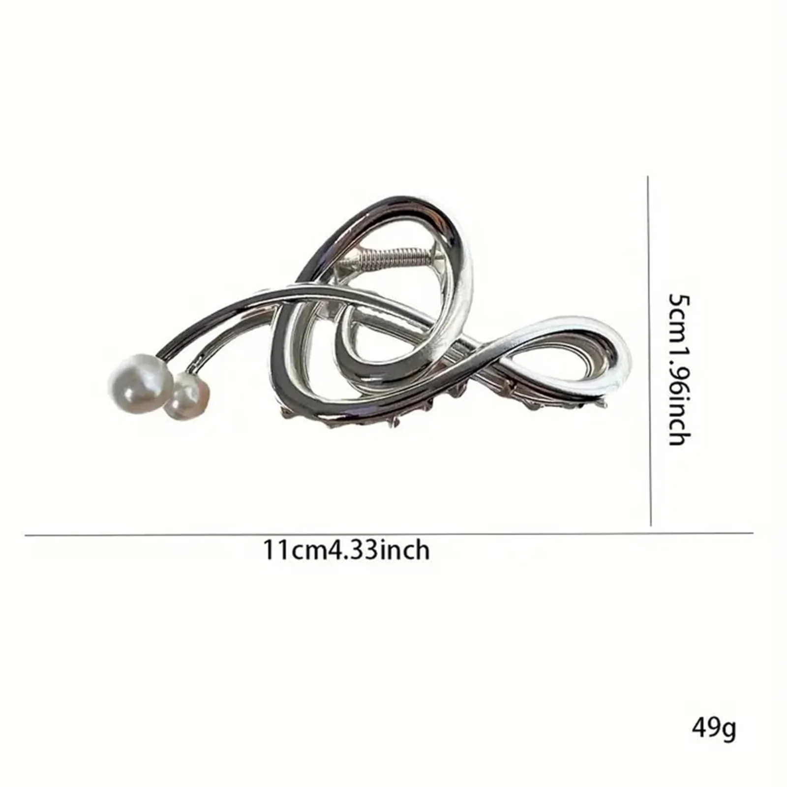 1PC Treble Clef Hair Clips with Pearls, Metal Music Note Hair Accessories, Fashionable Hair Claws for Women's Chic Looks
