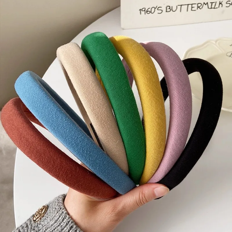 Korean Colorful Spong Linen Hairband For Women Girls Sweet Hair Ornament Headband Hair Hoop Hair Band Fashion Hair Accessories