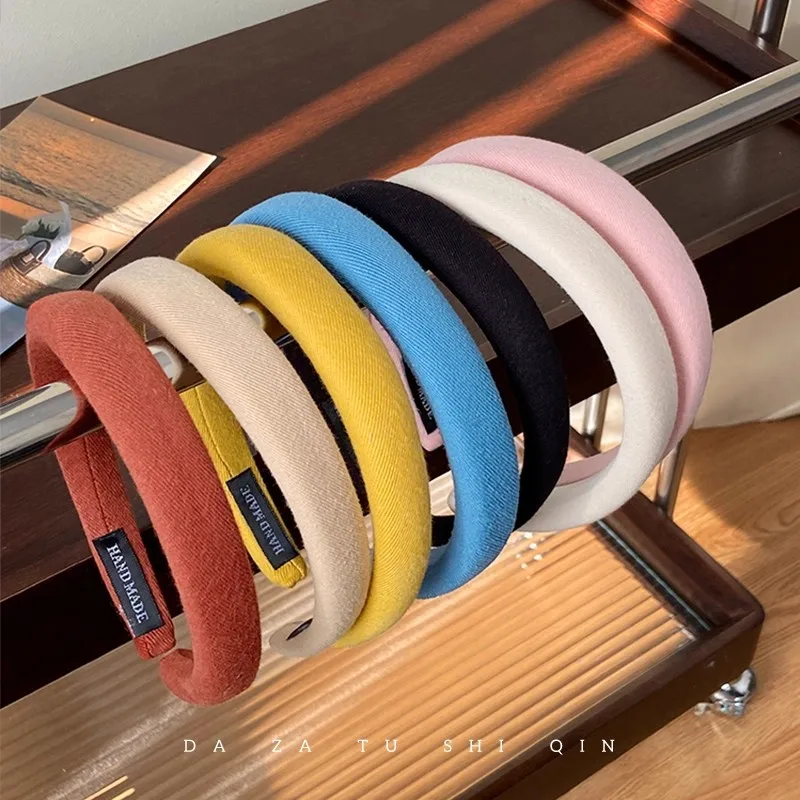 Korean Colorful Spong Linen Hairband For Women Girls Sweet Hair Ornament Headband Hair Hoop Hair Band Fashion Hair Accessories