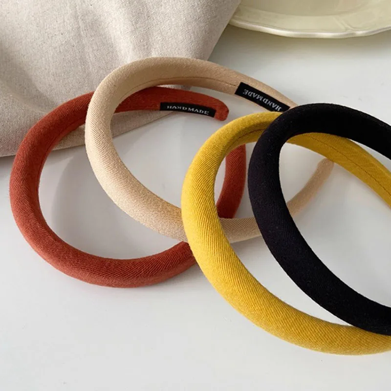 Korean Colorful Spong Linen Hairband For Women Girls Sweet Hair Ornament Headband Hair Hoop Hair Band Fashion Hair Accessories