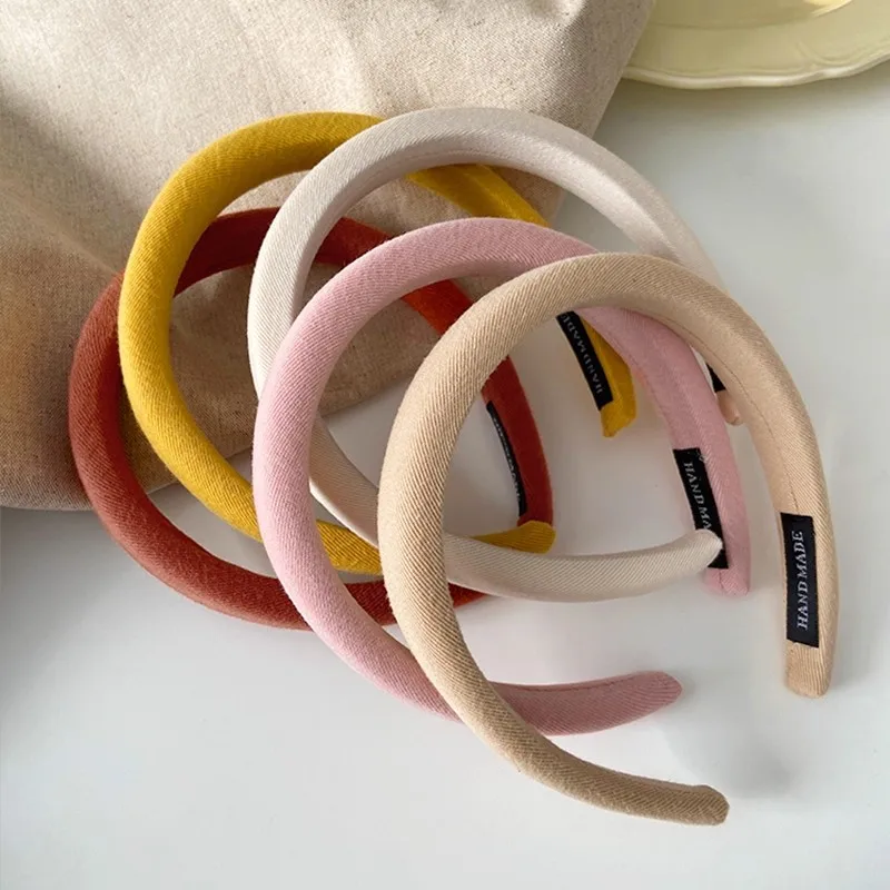 Korean Colorful Spong Linen Hairband For Women Girls Sweet Hair Ornament Headband Hair Hoop Hair Band Fashion Hair Accessories