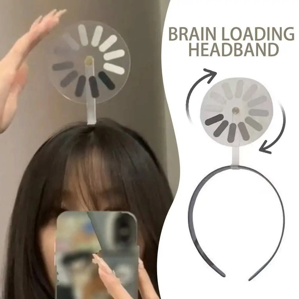 Loading Symbol Design Headband Shiny Hair Accessory Creative Unisex Hair Hoop Lightweight Rotating Headband Hot Sale