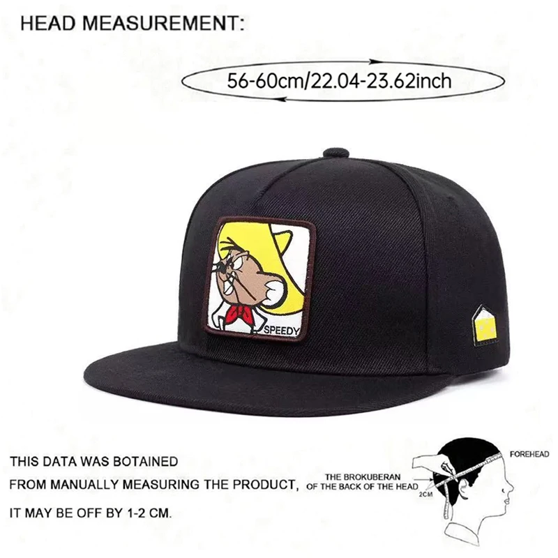 2025 Creative New Baseball Hat SPEEDY Mouse Labeling Street HipHop Hat Street Dance Decorative Hat Sunshade Flat Edge Hat Unisex