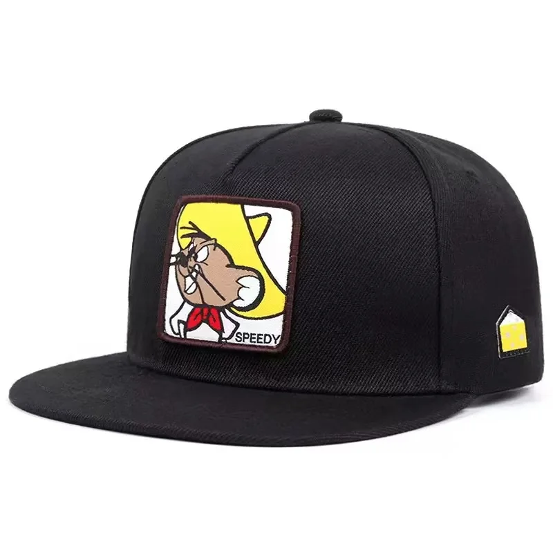 2025 Creative New Baseball Hat SPEEDY Mouse Labeling Street HipHop Hat Street Dance Decorative Hat Sunshade Flat Edge Hat Unisex