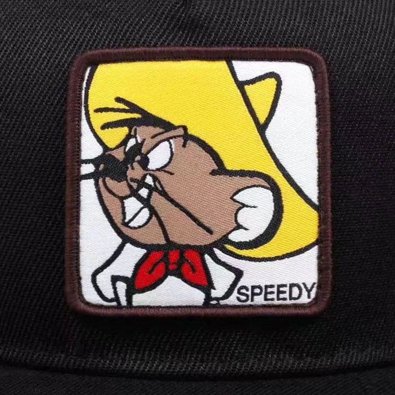 2025 Creative New Baseball Hat SPEEDY Mouse Labeling Street HipHop Hat Street Dance Decorative Hat Sunshade Flat Edge Hat Unisex