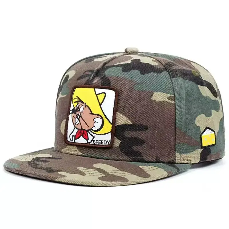 2025 Creative New Baseball Hat SPEEDY Mouse Labeling Street HipHop Hat Street Dance Decorative Hat Sunshade Flat Edge Hat Unisex