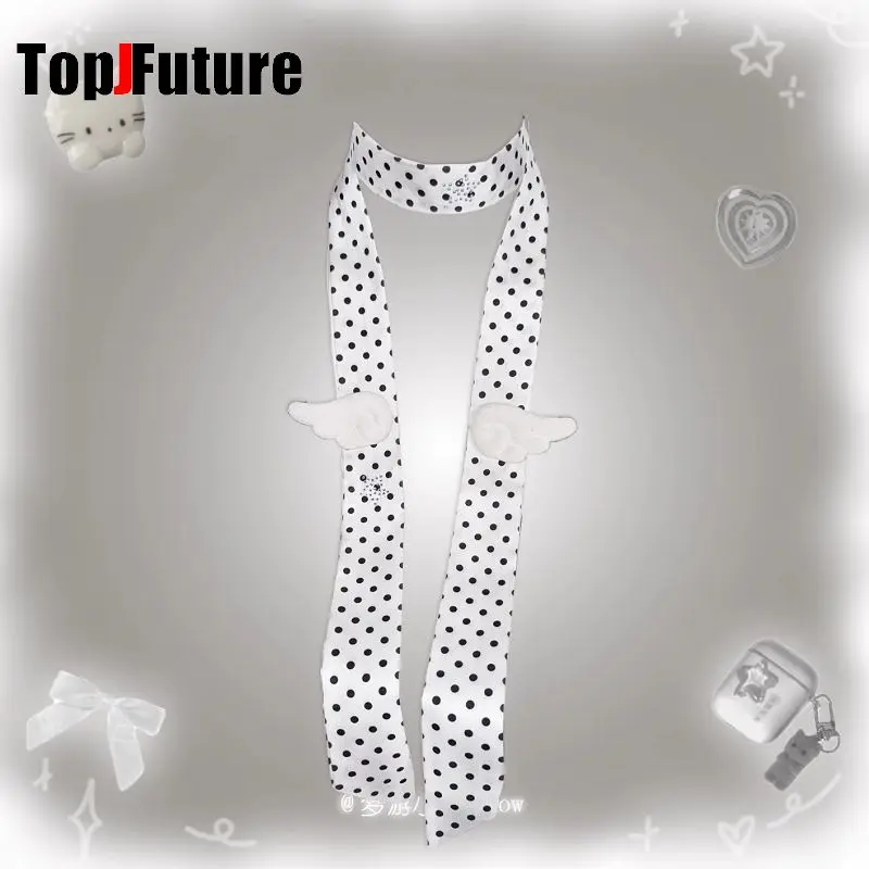 Millennium Y2K Spicy Girl Wings Wave Point Scarf Spring and Summer Japanese and Korean Neck Headband with High-end Feeling