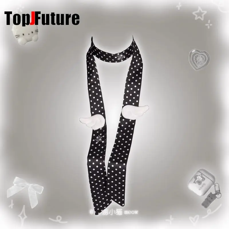 Millennium Y2K Spicy Girl Wings Wave Point Scarf Spring and Summer Japanese and Korean Neck Headband with High-end Feeling