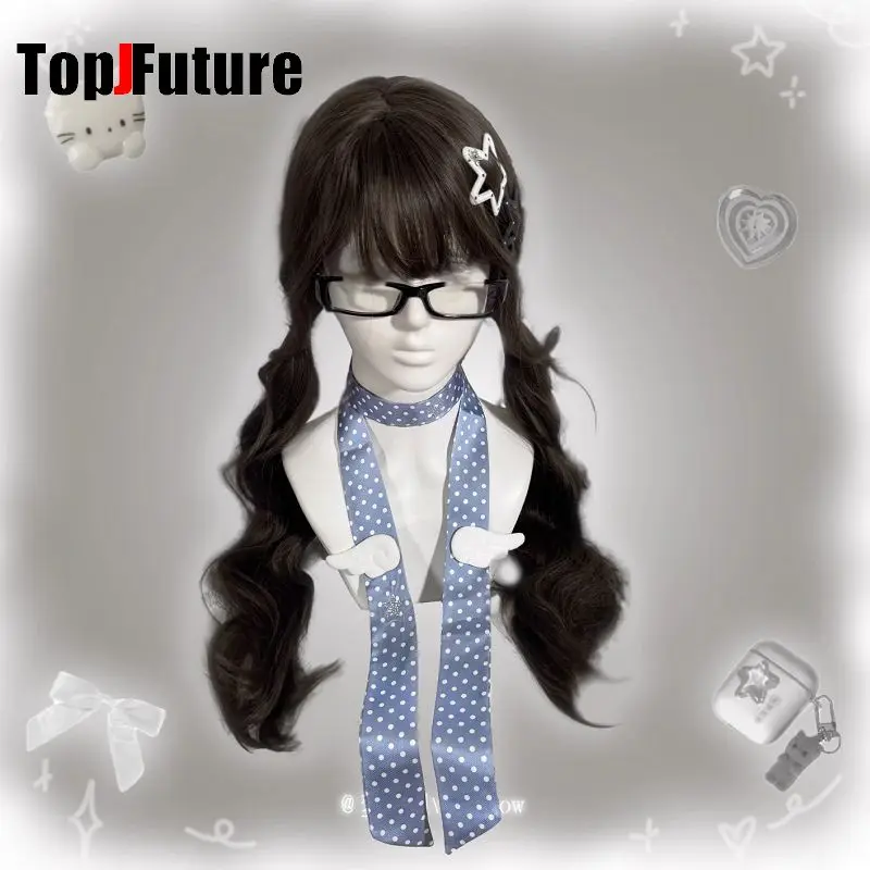 Millennium Y2K Spicy Girl Wings Wave Point Scarf Spring and Summer Japanese and Korean Neck Headband with High-end Feeling