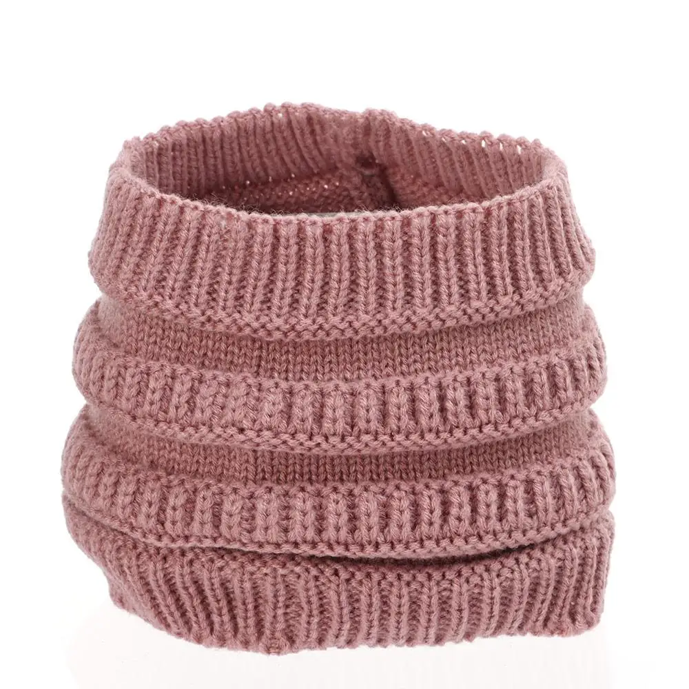 1Pcs Autumn Winter Women Girl Turban Headwraps Headwear Ear Warmer Knitting Headband Hair Band Ponytail Beanie Hat