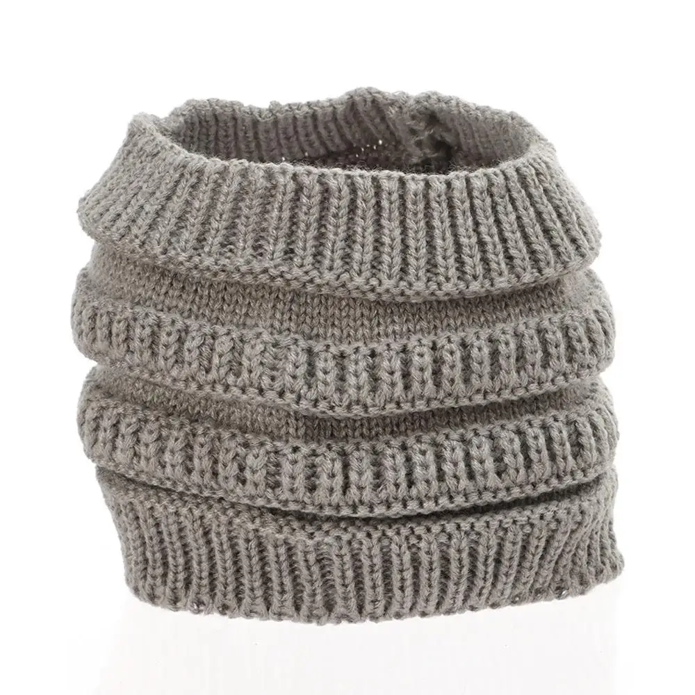 1Pcs Autumn Winter Women Girl Turban Headwraps Headwear Ear Warmer Knitting Headband Hair Band Ponytail Beanie Hat
