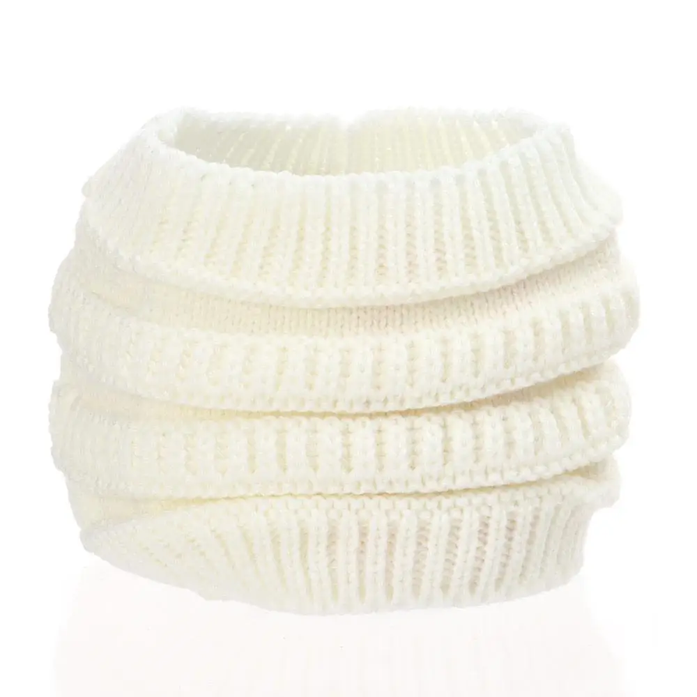1Pcs Autumn Winter Women Girl Turban Headwraps Headwear Ear Warmer Knitting Headband Hair Band Ponytail Beanie Hat