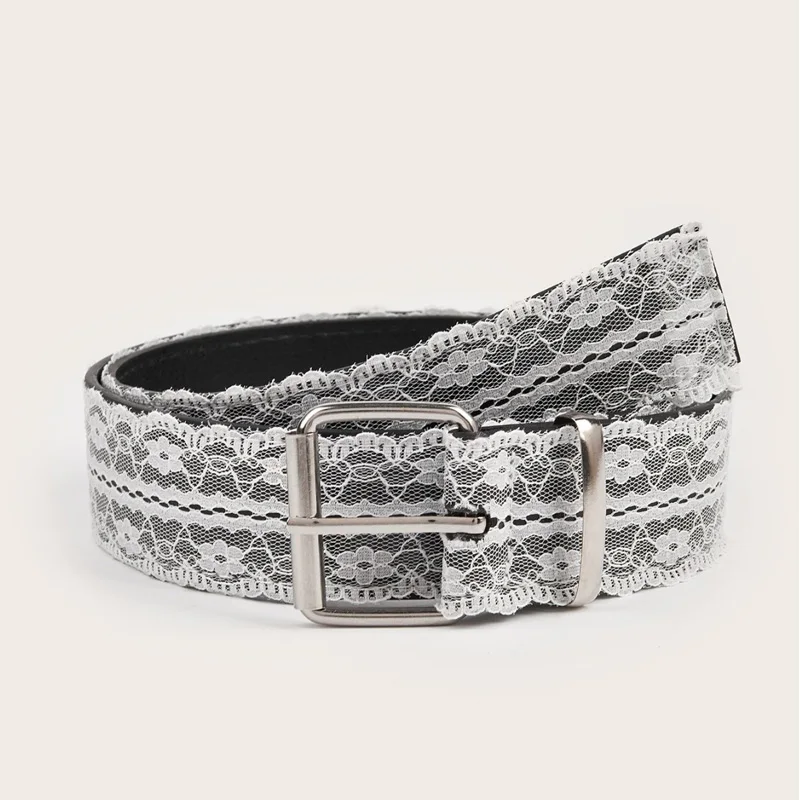 Korean Y2k Lace Waistband Female Floral Elegant Waist Belt For Women 3.8cm Wide Dress Jeans Belt Spicy Girls