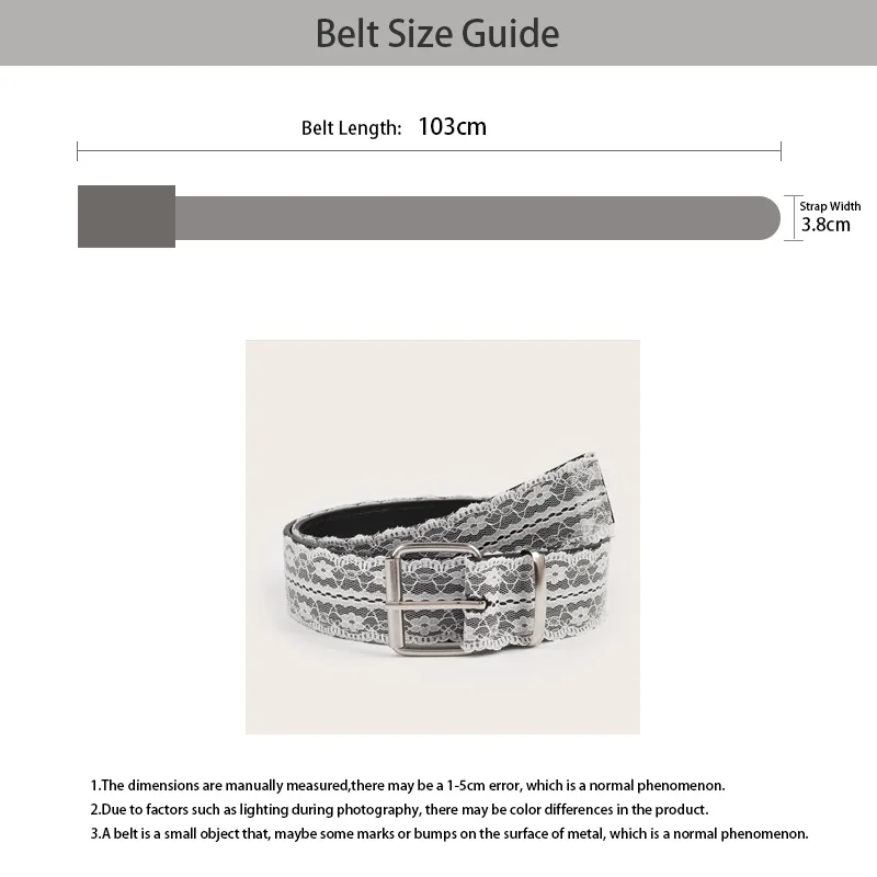 Korean Y2k Lace Waistband Female Floral Elegant Waist Belt For Women 3.8cm Wide Dress Jeans Belt Spicy Girls