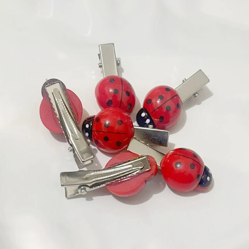 Creative 10Pcs Simulated Ladybug Hair Clips Animal Insect Hair Clips Hair Accessories Headwear For Hair Decoration
