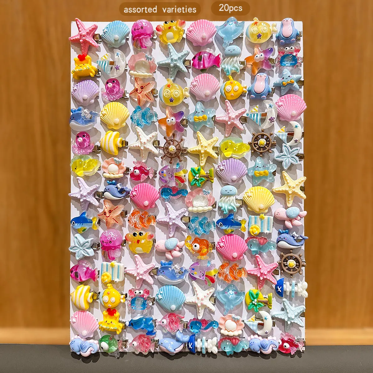 20 random cute cartoon ocean hair clips suitable for daily hair accessories