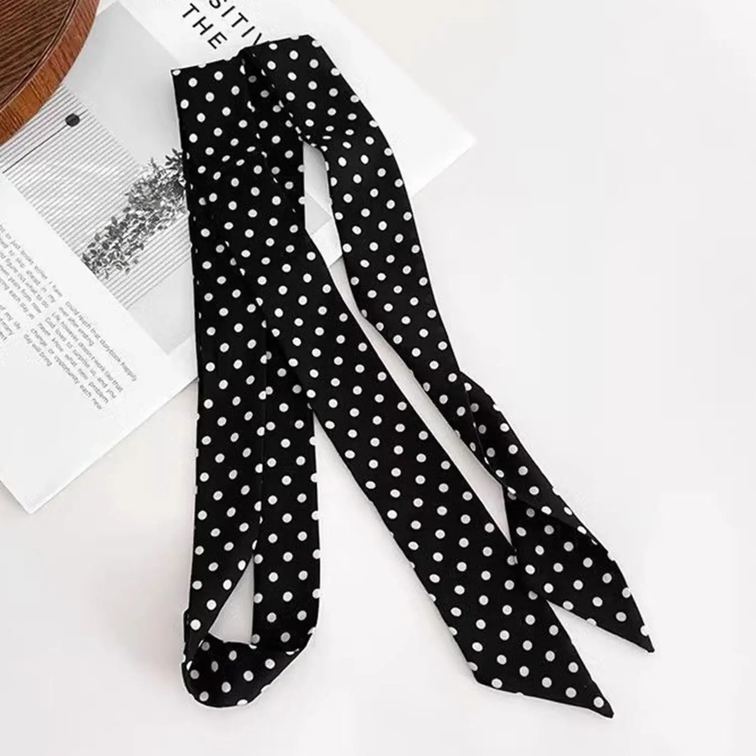 Korean Style Polka Dot Scarf Ins Style Ribbon Headband Long Scarf Neckerchief 4*150CM Vintage Chiffon Narrow DIY Decorative