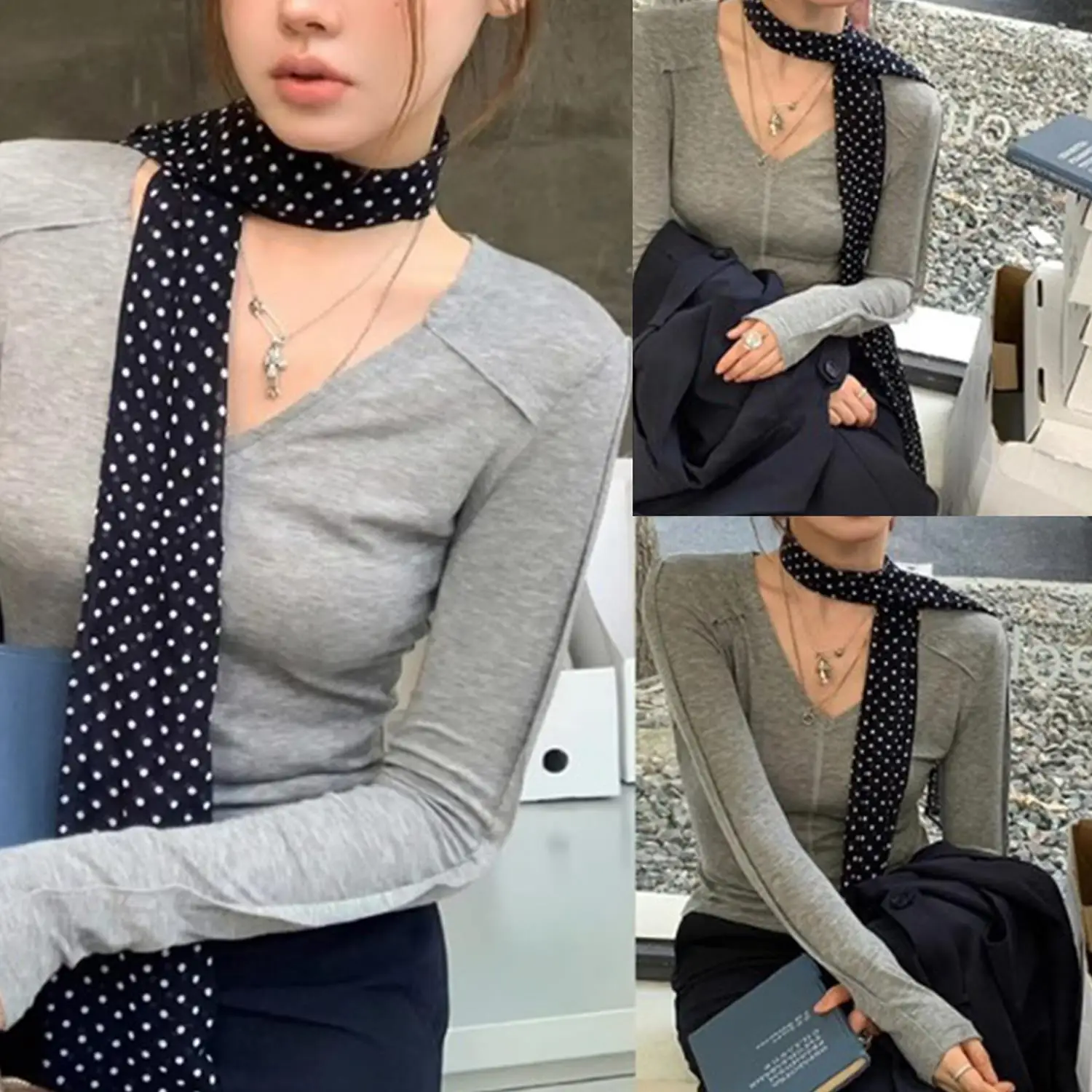 Korean Style Polka Dot Scarf Ins Style Ribbon Headband Long Scarf Neckerchief 4*150CM Vintage Chiffon Narrow DIY Decorative