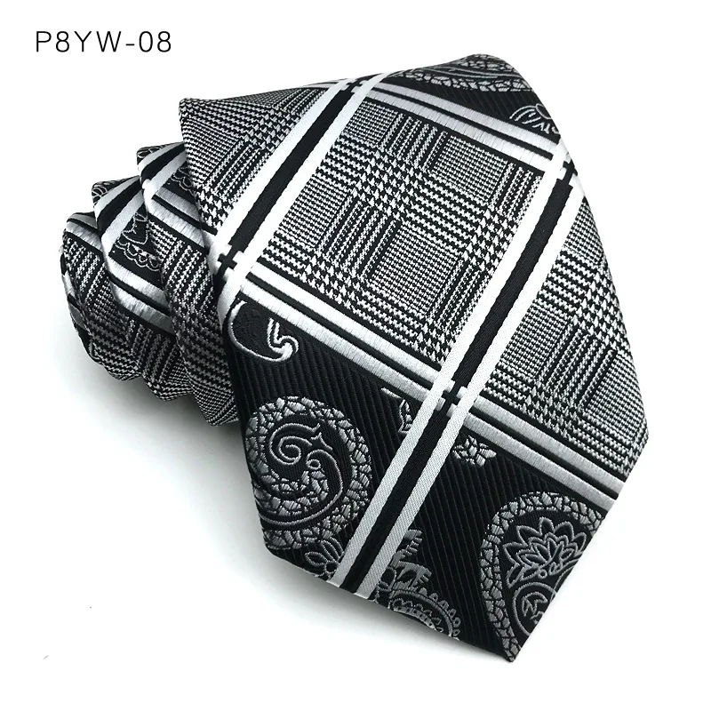 Luxury Mens Necktie Stripes Plaid Floral 8CM Ties For Man Groom Jacquard Woven Neck Tie Business Wedding Party Accessories