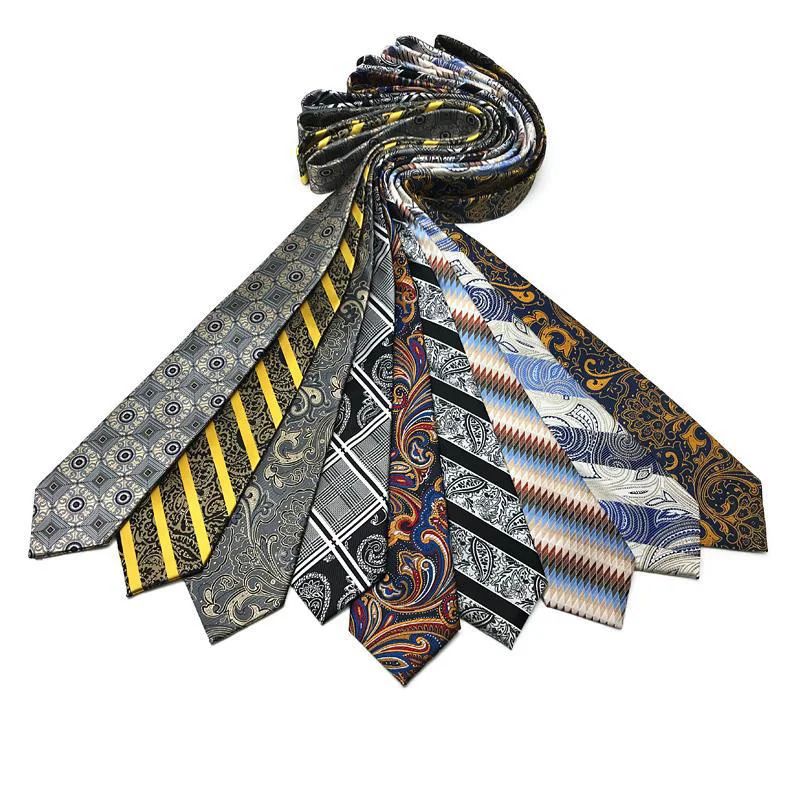 Luxury Mens Necktie Stripes Plaid Floral 8CM Ties For Man Groom Jacquard Woven Neck Tie Business Wedding Party Accessories