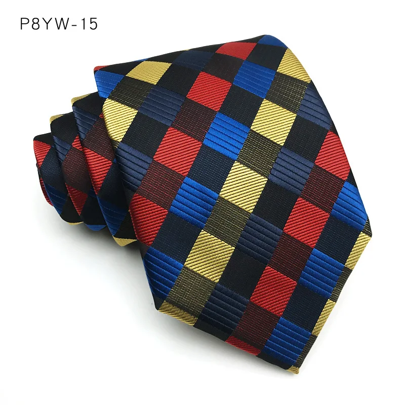 Luxury Mens Necktie Stripes Plaid Floral 8CM Ties For Man Groom Jacquard Woven Neck Tie Business Wedding Party Accessories
