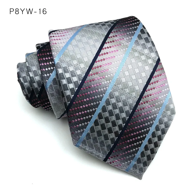 Luxury Mens Necktie Stripes Plaid Floral 8CM Ties For Man Groom Jacquard Woven Neck Tie Business Wedding Party Accessories