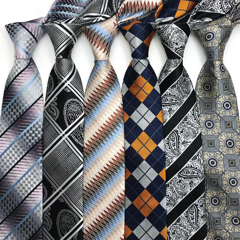 Luxury Mens Necktie Stripes Plaid Floral 8CM Ties For Man Groom Jacquard Woven Neck Tie Business Wedding Party Accessories