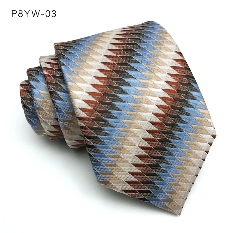 Luxury Mens Necktie Stripes Plaid Floral 8CM Ties For Man Groom Jacquard Woven Neck Tie Business Wedding Party Accessories
