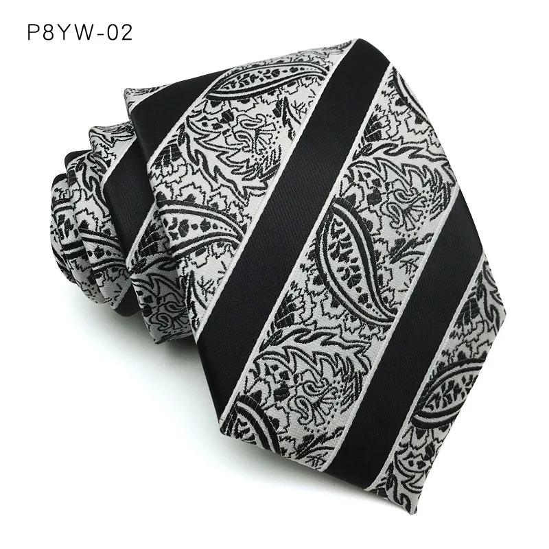 Luxury Mens Necktie Stripes Plaid Floral 8CM Ties For Man Groom Jacquard Woven Neck Tie Business Wedding Party Accessories