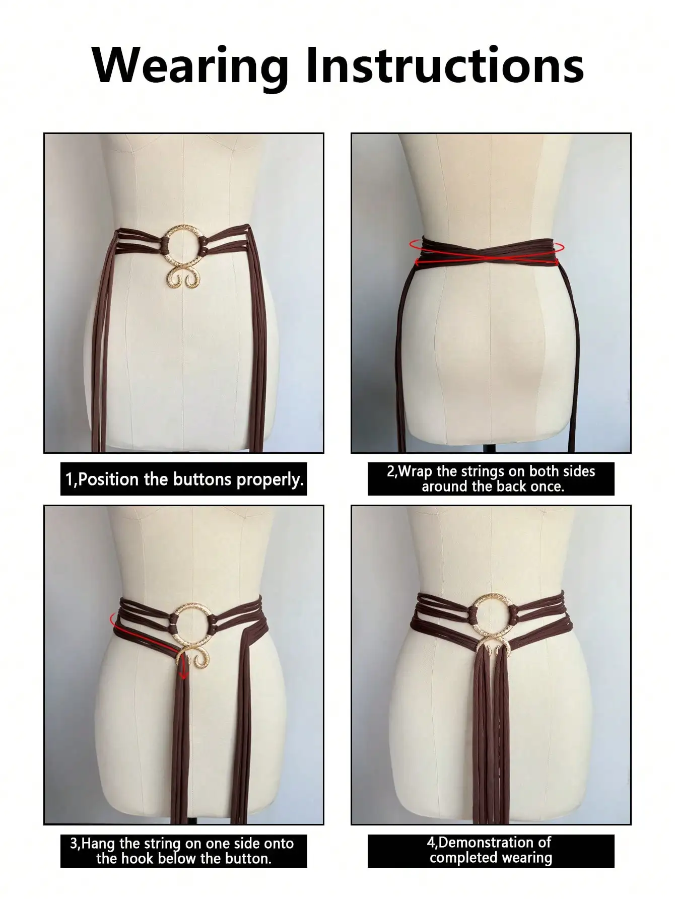 HERSHINE 1-piece women's vintage extra-long rope belt, Viking style,spring,summer, fashionable accessory, Christmas cosplay.