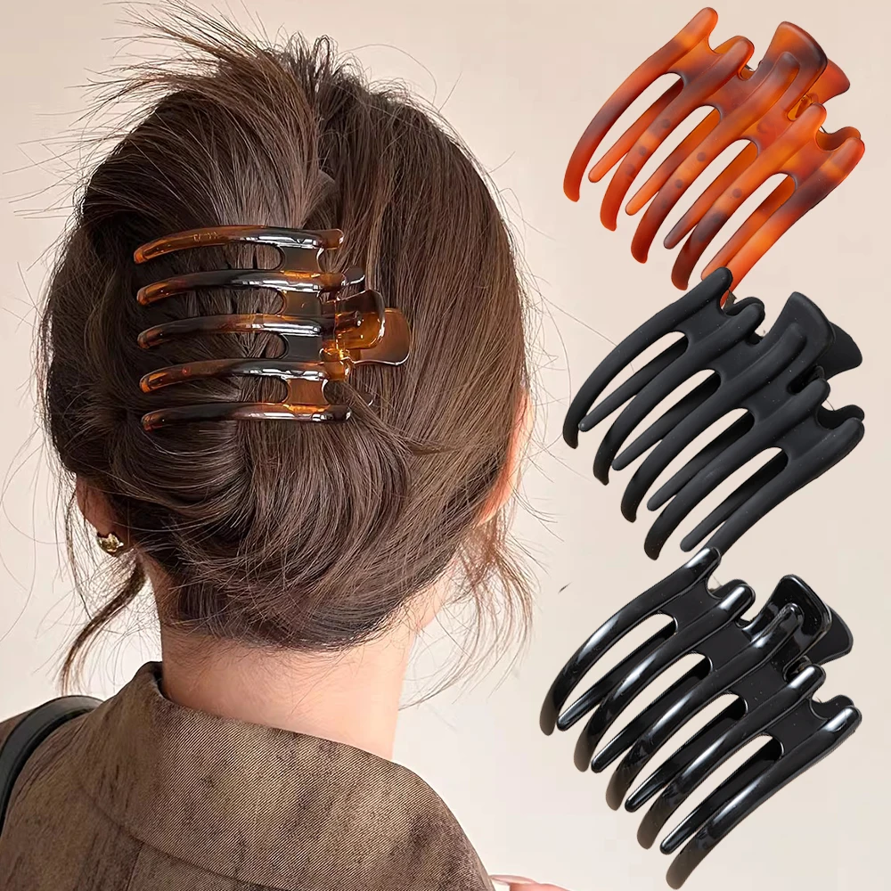 3pcs Matte Hair Claws Clamps Women Hair Clips Crab Acrylic Ponytail Hairpins Girls Barrettes Duckbill Fashion Hair Accessories