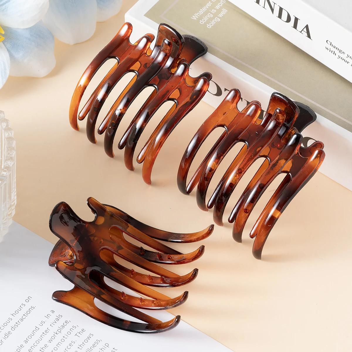 3pcs Matte Hair Claws Clamps Women Hair Clips Crab Acrylic Ponytail Hairpins Girls Barrettes Duckbill Fashion Hair Accessories
