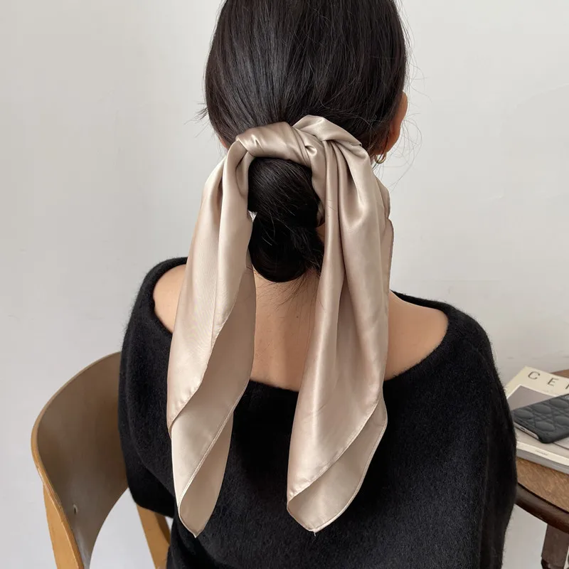 New 70*70cm Silk Square Scarf Women Soft Satin Hairband Neckerchief Tie Female Headband Foulard Bag Ribbon Gift Luxury