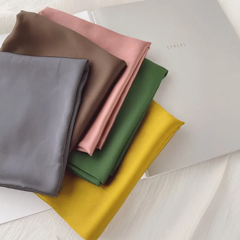 New 70*70cm Silk Square Scarf Women Soft Satin Hairband Neckerchief Tie Female Headband Foulard Bag Ribbon Gift Luxury