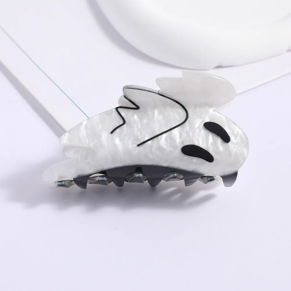 Halloween Shark & Bat Acrylic Hair Claw Clip Double-Sided Print Versatile Summer Fashion Accessory Dopamine Style Hair Grip
