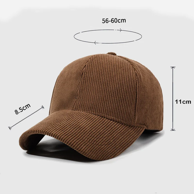 Cute Yellow Duck Corduroy Baseball Cap Embroidery Unisex Vintage Snapback Hat Outdoor Camping Fashion Gift Streetwear Daily C
