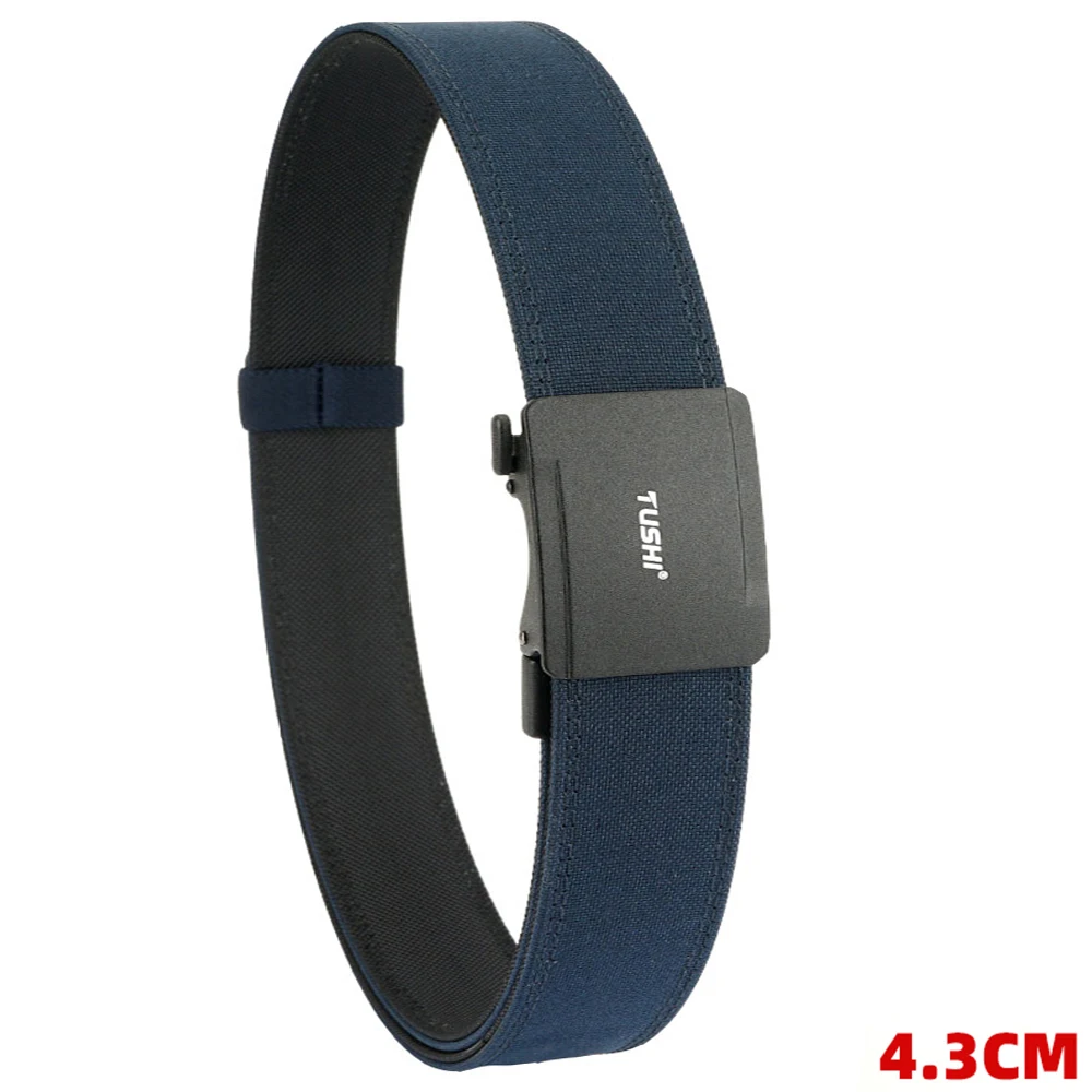 TUSHI Military Belt for Men 4.3CM Nylon Metal Automatic Buckle Police Duty Belt Tactical Outdoor Girdle Accessories Multi-size