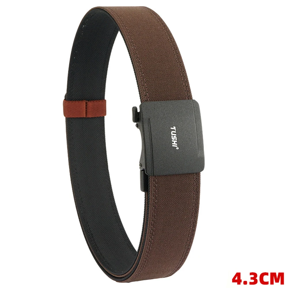 TUSHI Military Belt for Men 4.3CM Nylon Metal Automatic Buckle Police Duty Belt Tactical Outdoor Girdle Accessories Multi-size