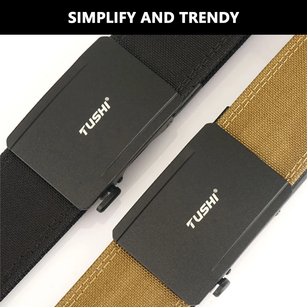TUSHI Military Belt for Men 4.3CM Nylon Metal Automatic Buckle Police Duty Belt Tactical Outdoor Girdle Accessories Multi-size